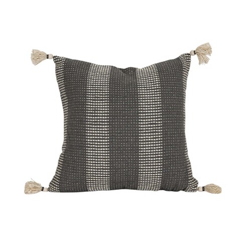 Woven Plaid Throw Pillow with selling Tassel Zipper designed