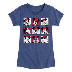 Girls' - Disney - Minnie Mouse Face Grid Fitted Short Sleeve Graphic T-Shirt - 1 of 4