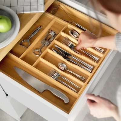 Royal Craft Wood Bamboo Kitchen Drawer Organizer (Beige, 9-slot)