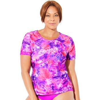 Swimsuits for All Women's Plus Size Chlorine Resistant Swim Tee