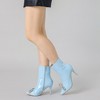 Perphy Women's Bow Rhinestone Pointy Toe Stiletto Heels Ankle Boots - 4 of 4