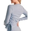 Adore Me Women's Rib Ballet Wrap Long Sleeve Lounge - 3 of 4