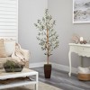 Nearly Natural 5.5-ft Olive Artificial Tree in Bronze Metal Planter - 4 of 4