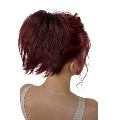 Alilang Short Tousled Layered Ponytail Hairpiece with Claw Clip Heat Resistant Synthetic Hair Natural Texture