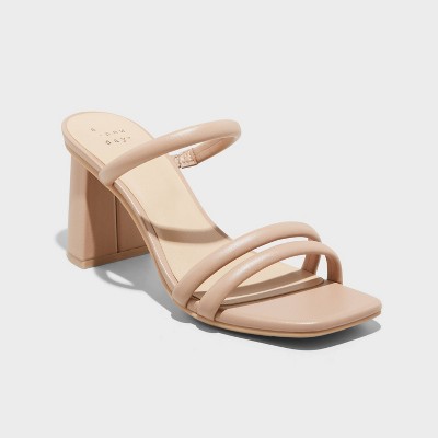 Women's Stacy Mule Heels - A New Day™ Light Brown 8 : Target