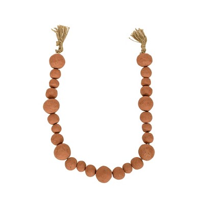 Bead Garland Terracotta & Jute by Foreside Home & Garden