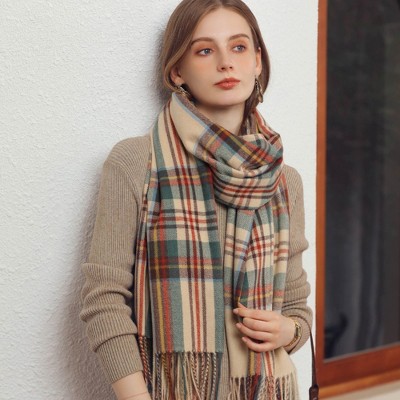 Anna-Kaci Women's Plaid Scarf with Soft Woven Fabric Classic Check Pattern and Cozy Wrap Design - image 2