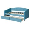 Upholstered daybed Twin Size with Two Drawers and Wood Slat Beige - 3 of 4