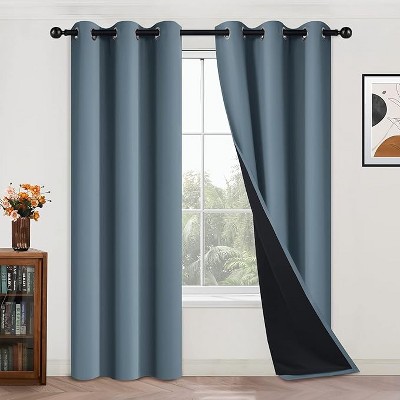 Yakamok Room Darkening Thermal Insulated Blackout Curtains for Bedroom (42Wx84L,Stone Blue 2 Panels)