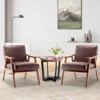 FONTOI Accent Chair with Wood Frame, Accent Chair with Extra-Thick Backrest, Wingback Chair for Bedroom Living Room, Dark Brown, 31.1"*32.3"*26" - 4 of 4