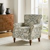 Araceli Traditional Wooden Upholstered Floral Armchair with Wingback and Nailhead Trim | ARTFUL LIVING DESIGN - 3 of 4