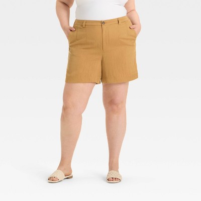 Women's High-Rise Flat-Front Chino Shorts - A New Day™