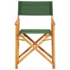 vidaXL Solid Acacia Wood Director's Chairs in Green - Set of 2 - Foldable and Portable - High Seating Comfort - for Campsite, Beach, Sports Pitch - 3 of 4