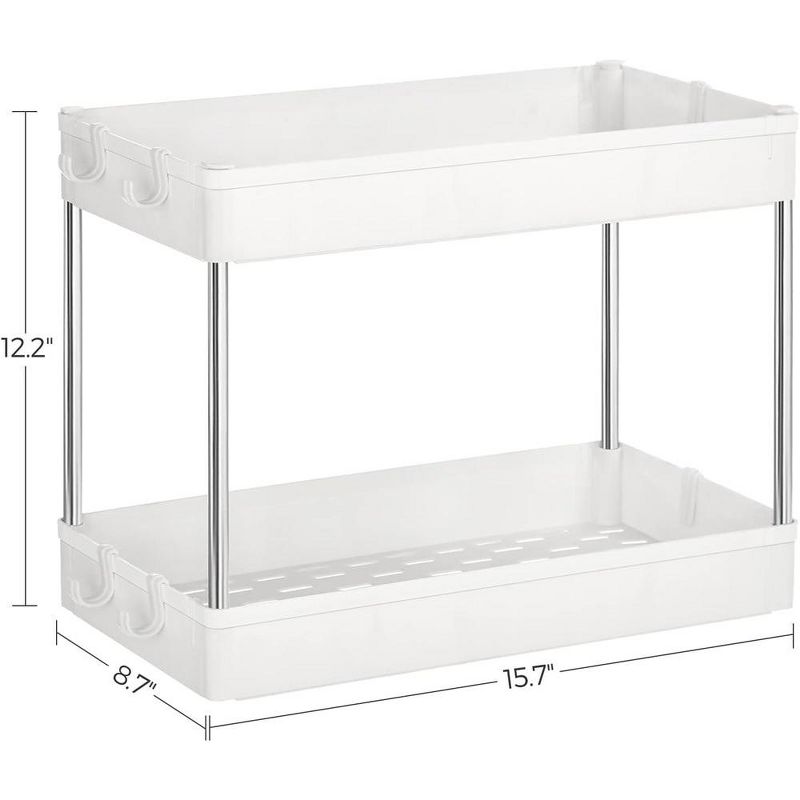 SONGMICS, 2-Tier Bathroom Sink, Kitchen Cabinet Organizers and Storage, 15.7 x 8.7 x 12.2 Inches, White, 3 of 7