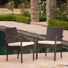 NicBex 2pc Outdoor Dining Chairs Patio PE Rattan Waterproof Fabric Chairs with Cushions for Garden,Brown - 4 of 4