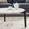 NicBex Modern Imitation Marble Round Coffee Table with Solid Wood Legs,Rubber Wood Side Table,Center Table for Living Room - 4 of 4