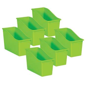Teacher Created Resources Slate Blue Small Plastic Storage Bin, Pack of 6