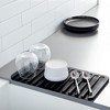 Talented Kitchen Self Draining Silicone Dish Drying Mat for Kitchen Counter, 15x8 Sloped Glassware Tray, Black - 3 of 4