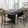 PexFix 79" x 33.5" Solid Wood Farmhouse Dining Table with V-Shaped Legs and Square Wood Top for Modern Dining Rooms & Family Gatherings Black - 4 of 4