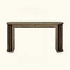 KIGFTSOD Long Oak Veneer Console Table with Curved & Straight Line Design, Behind the Couch Farmhouse Table for Entrance Hallway Living Room - 2 of 4