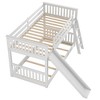Okak Twin over Twin Solid Wood Bunk Bed with Convertible Slide Loft Bunk Bed with Ladder & Safety Guardrail for Kids Teens, Easy Assemble, White - 4 of 4