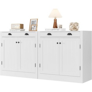 Sideboard Buffet Cabinet with Drawer, White Coffee Bar with Adjustable Shelves and Doors, Kitchen Storage Cabinet for Kitchen, Dining Room, Entryway - 1 of 4