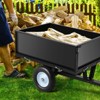500lb Dump Cart 11.4 Cu Ft Steel Tow Trailer Removable Sides for ATV Lawn Tractor Mower Black - 4 of 4