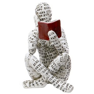 Aoibox Home Decor Reading Women Thinker Statue, Aesthetic Sculpture for Living Room, Office, Bedroom, Shelf, Table, Desk, Modern Abstract Decoration - 1 of 4