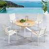 Decksplore 5-Piece Outdoor Patio Dining Set with Round Teak Table & 4 Sling Armchairs Outdoor furniture for Relaxing & Entertaining - 2 of 4