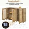 NicBex 48.8 Inch 3-Door Storage Cabinet with Artificial Rattan Doors and Metal Handles for Living Room,Kitchen,Hallway - 4 of 4