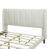 CAVINAS Queen Bed Frame with Headboard, Velvet Upholstered Platform Bed, Easy Installation, Beige - 4 of 4