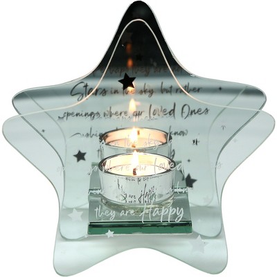 Pavilion Gift Company - Stars in the Sky - 6" x 6" Mirrored Glass Candle Holder - Candle Holders