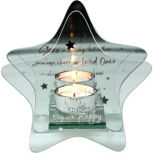 Pavilion Gift Company - Stars in the Sky - 6" x 6" Mirrored Glass Candle Holder - Candle Holders - 1 of 4