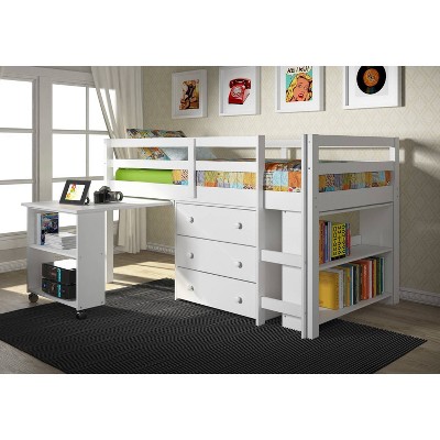 Kids Low Loft Bed Target, Full Low Loft Bed With Stairs Storage Desk