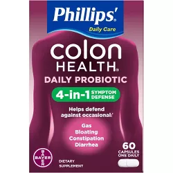 Phillips' Probiotic Colon Health Digestive Health Daily Supplement Capsules - 60ct
