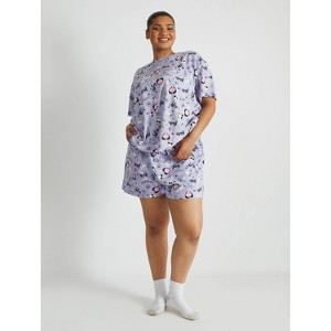 Women's Nightmare Before Christmas Pajama Set - Purple - 1 of 4