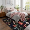 Floral Rug Botanical Flower Pattern Floor Carpet Retro Farmhouse Home Decor Non Slip Throw Rug for Bedroom - 2 of 4