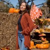 Women's Burnt Orange Open Front Patch Pocket Longline Cardigan - Cupshe - 3 of 4