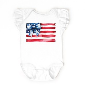 The Juniper Shop USA Flag Coquette Flutter Sleeve Bodysuit - 1 of 4
