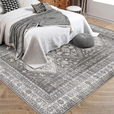 Garvee Washable Area Rug, Moroccan Ultra-Thin Area Rug- Foldable Low Pile, Non-Slip ,Modern Soft Carpet