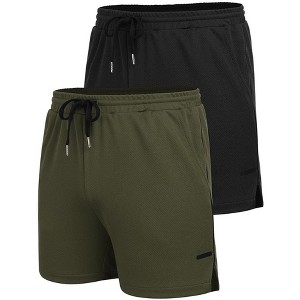 COOFANDY Men's 2 Pack Gym Workout Shorts Quick Dry Athletic Shorts 5 Inch Lightweight Sports Running Shorts with Pockets - 1 of 4