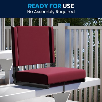 Compact Maroon Ultra-Padded Portable Stadium Seat Duo
