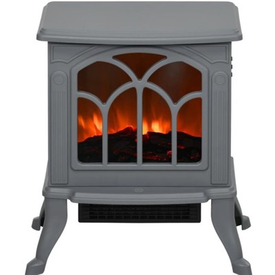 SEVOBAL Indoor Fireplaces Chic Electric Fireplace Stove Retro Style for Cozy Trendy Home Interiors, Grey, 14.8"*9"*17.3"