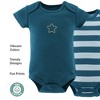 The Peanutshell Short Sleeve Cotton Bodysuits for Baby Boys, Star Stripe - 3 of 4