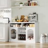 Jojoka Bar Cabinet with LED Light, 47" Liquor Storage Cabinet with Rack and Glass Hanger - 4 of 4