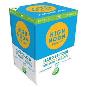 High Noon Sun Sips Lime Vodka Hard Seltzer - 4pk/355ml Cans - 1 of 4