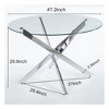 Kumasinova 47.24" Round/Square Dining Table for 4-6,Kitchen Table with Cross Metal Leg & Glass Top,Small Dinner Table for Living Room,Dining Room - 2 of 4