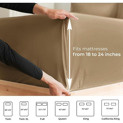 King Beige Microfiber Deep Pocket Sheet Set