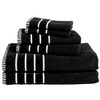 Hastings Home Rice Weave 100% Combed Cotton Towel Set - Black, 6 Pieces - 2 of 4