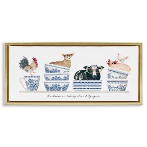 Stupell Industries Farmhouse Dirty Dishes Floating Frame Canvas Art - 1 of 4